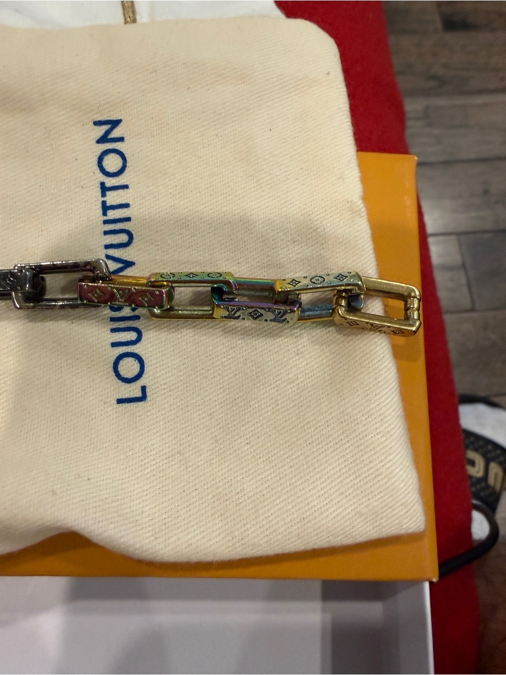 Louis Vuitton Multicolored & Gunmetal Chain Link Bracelet - Picture 2 of 7